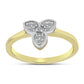 Anillo de Plata Bañada en Oro con Diamante blanco