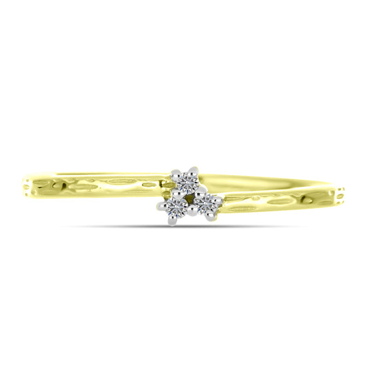 Anillo de Plata Bañada en Oro con Diamante blanco