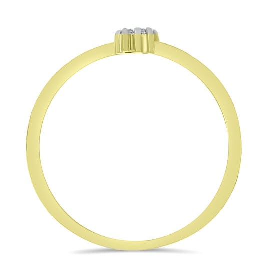 Anillo de Plata Bañada en Oro con Diamante blanco