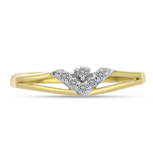 Anillo de Plata Bañada en Oro con Diamante blanco