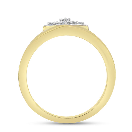 Anillo de Plata Bañada en Oro con Diamante blanco