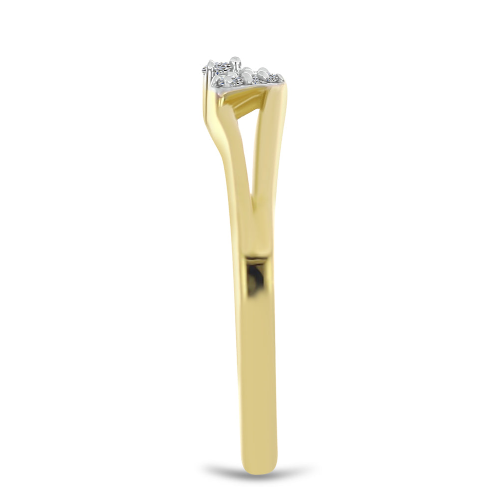 Anillo de Plata Bañada en Oro con Diamante blanco