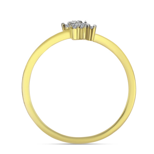 Anillo de Plata Bañada en Oro con Diamante blanco