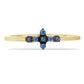 Anillo de Plata Bañada en Oro con Diamante Azul y Diamante blanco