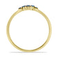 Anillo de Plata Bañada en Oro con Diamante Azul y Diamante blanco