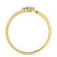 Anillo de Plata Bañada en Oro con Diamante blanco