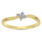 Anillo de Plata Bañada en Oro con Diamante blanco