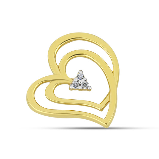 Colgante de Plata Bañada en Oro con Diamante blanco