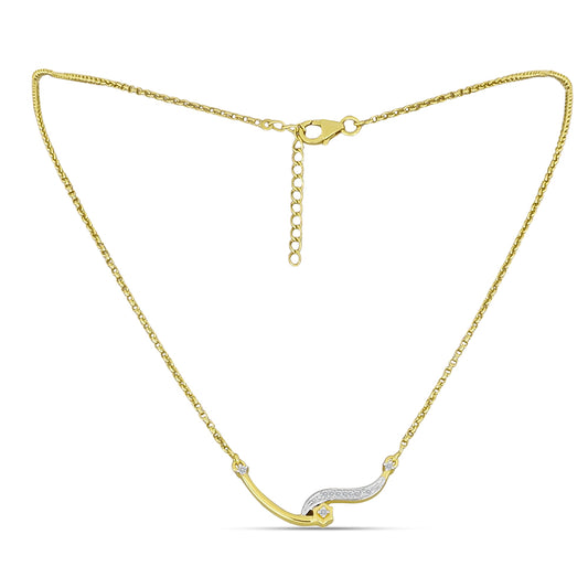 Collar de Plata Bañada en Oro con Diamante blanco