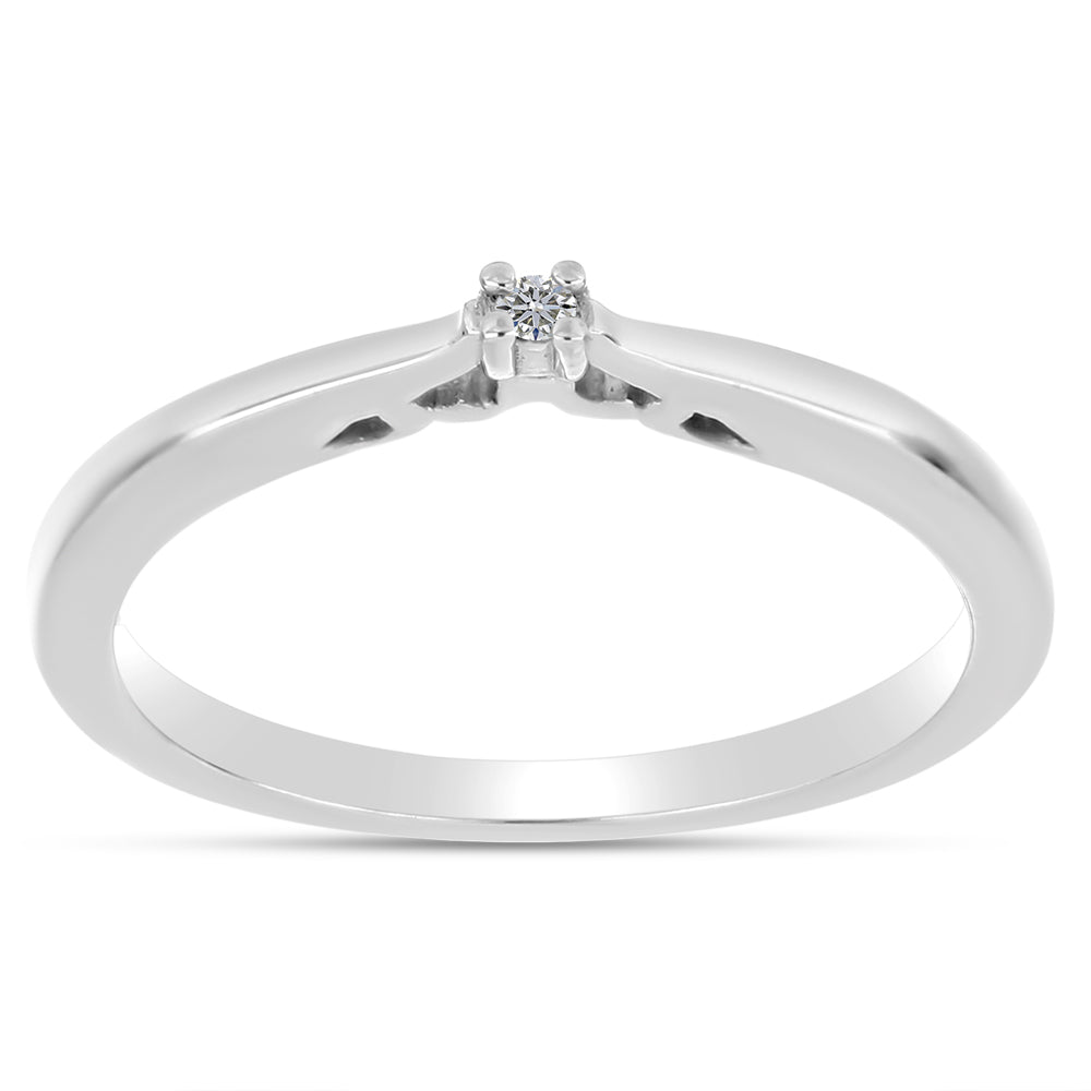 Anillo de Plata con Diamante blanco 3 