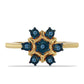 Anillo de Plata Bañada en Oro con Diamante Azul