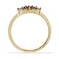 Anillo de Plata Bañada en Oro con Diamante Azul