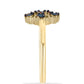 Anillo de Plata Bañada en Oro con Diamante Azul