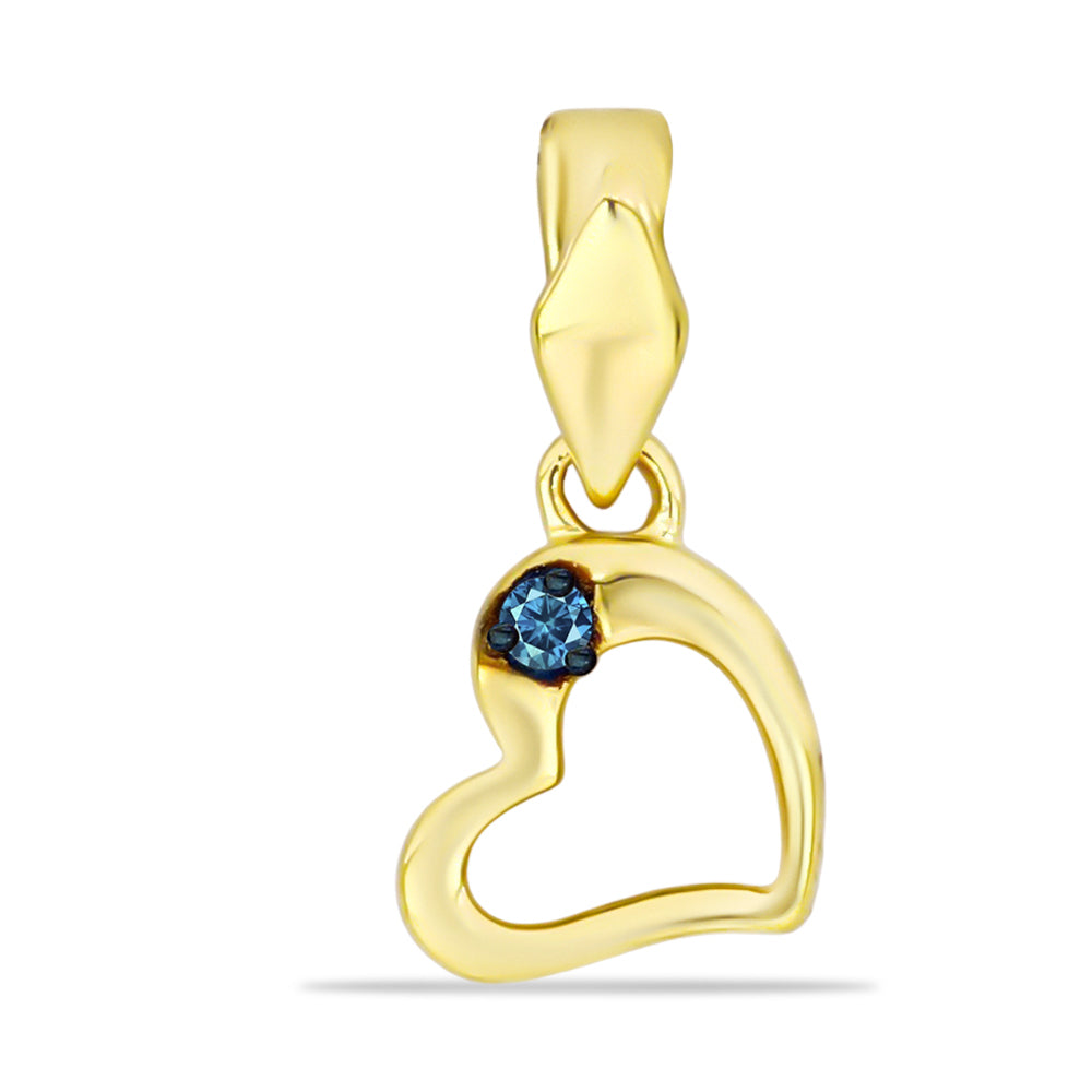 Colgante de Plata Bañada en Oro con Diamante Azul 1 