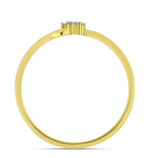Anillo de Plata Bañada en Oro con Diamante blanco