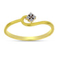 Anillo de Plata Bañada en Oro con Diamante blanco