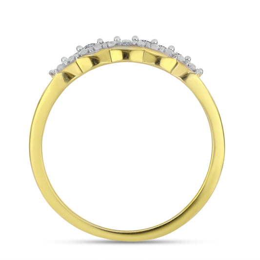 Anillo de Plata Bañada en Oro con Diamante blanco