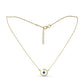 Collar de Plata Bañada en Oro con Diamante Azul y Zircón Blanco