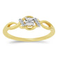 Anillo de Plata Bañada en Oro con Diamante blanco y Zircón Blanco