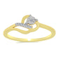 Anillo de Plata Bañada en Oro con Diamante blanco y Zircón Blanco