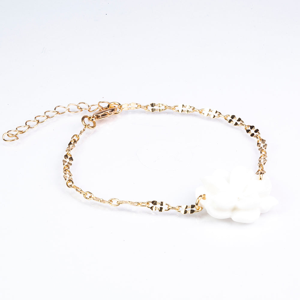 Conjunto de Aleación Bañado en Oro con Perla de cristal y Cristal Emporia® Blanco ( Pulsera )