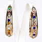Pendientes de Aleación Bañado en Oro con Cristal Emporia® Rojo y Cristal Emporia® Azul