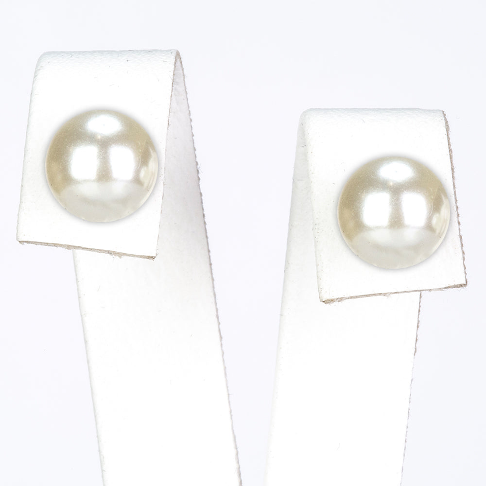 Conjunto de Aleación Bañado en Oro con Perla de cristal y Cristal Emporia® Blanco ( Pendientes ) 8 