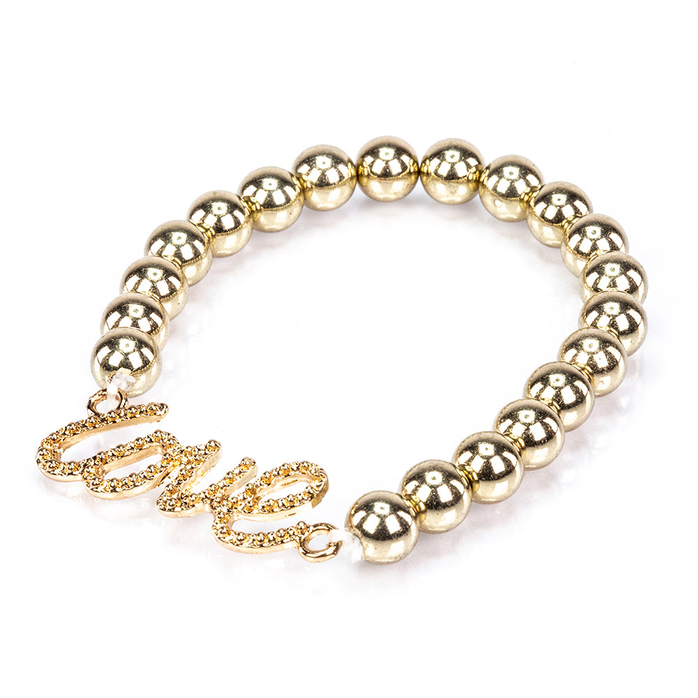 Conjunto de Aleación Bañado en Oro con Perla de cristal y Cristal Emporia® Blanco ( Pulsera )