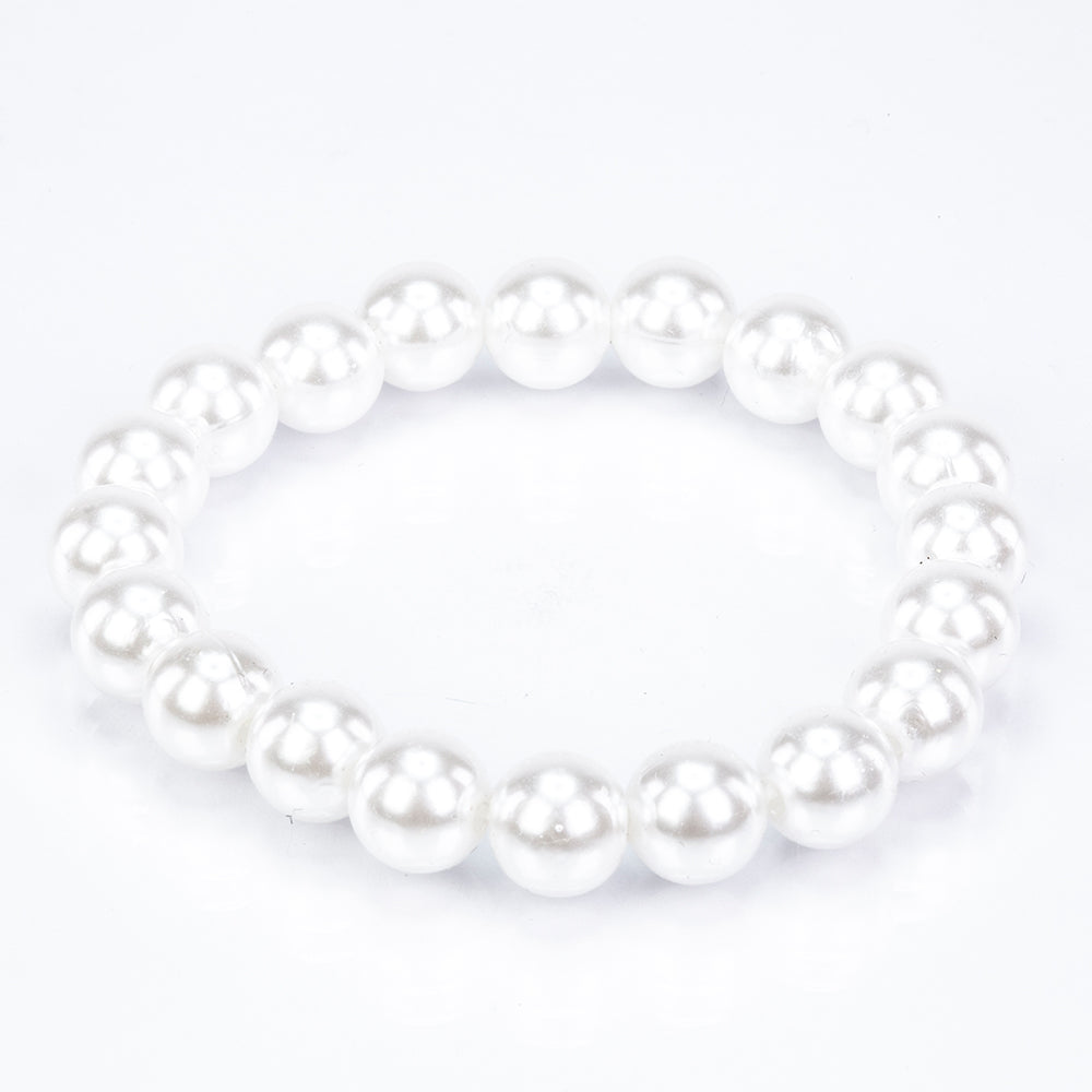 Conjunto de Aleación Bañado en Oro con Perla de cristal y Cristal Emporia® Blanco ( Pulsera ) 3 