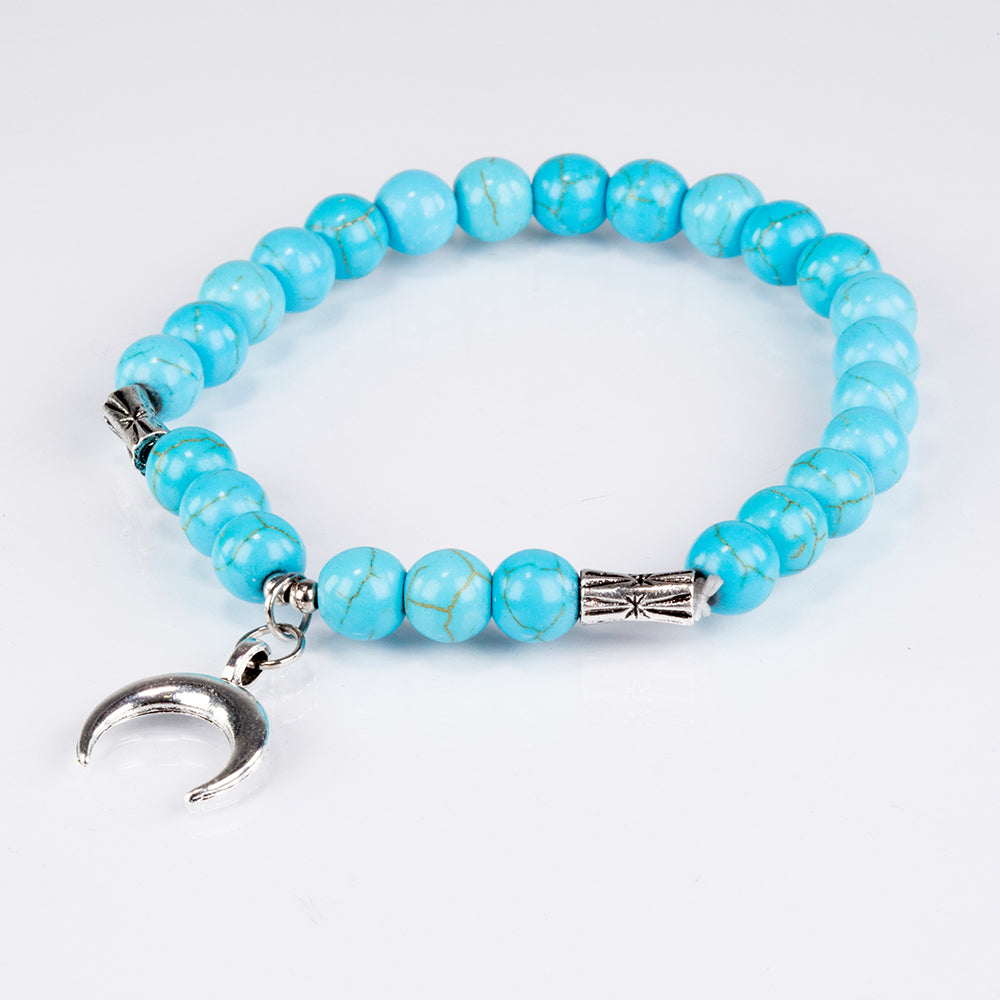 Conjunto de Aleación Bañado en Oro con Turquesa ( Collar +Pulsera ) 2 