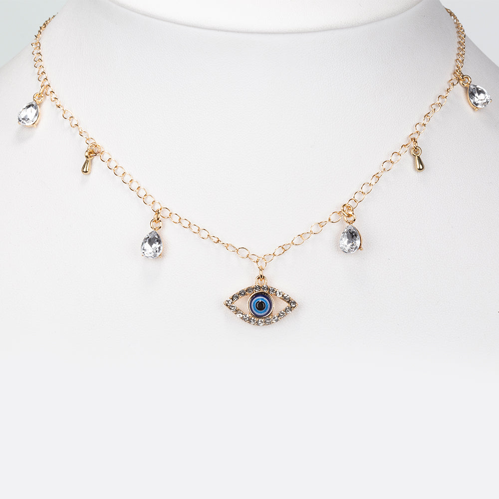 Collar de Aleación Bañado en Oro con Cristal Emporia® Blanco 1 