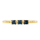 Anillo de Plata Bañada en Oro con Diamante Azul