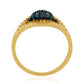 Anillo de Plata Bañada en Oro con Diamante Azul