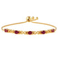 Pulsera de Plata Bañada en Oro con Rubí de Tailandia