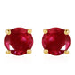 Pendientes de Plata Bañada en Oro con Rubí de Tailandia