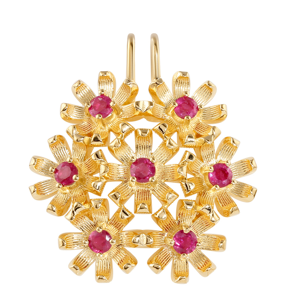 Colgante de Plata Bañada en Oro con Rubí de Tailandia 1 