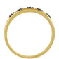 Anillo de Plata Bañada en Oro con Diamante Azul
