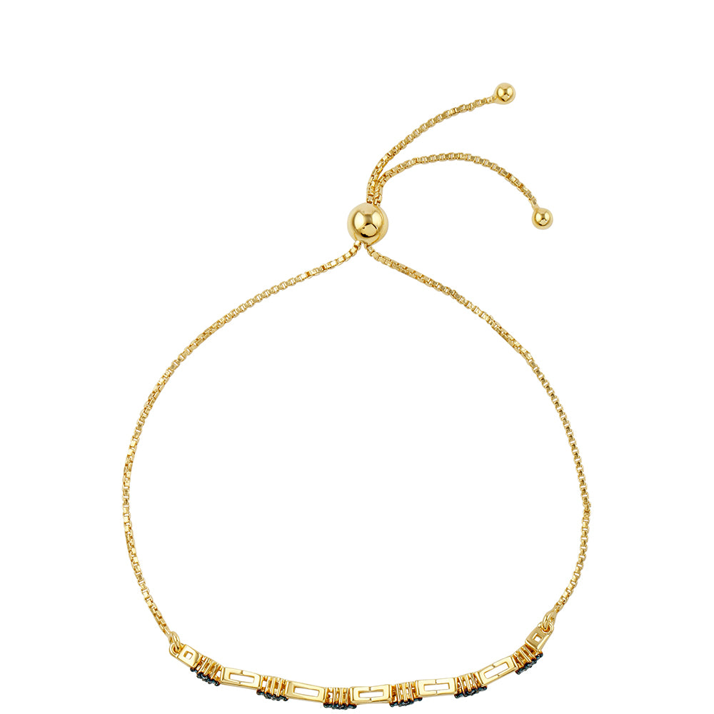 Pulsera de Plata Bañada en Oro con Diamante Azul 2 