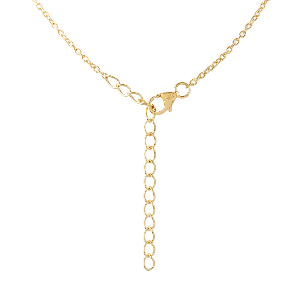 Collar de Plata Bañada en Oro con Diamante Azul 2 