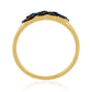 Anillo de Plata Bañada en Oro con Diamante Azul