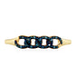 Anillo de Plata Bañada en Oro con Diamante Azul