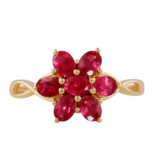 Anillo de Oro 9K con Rubí de Madagascar