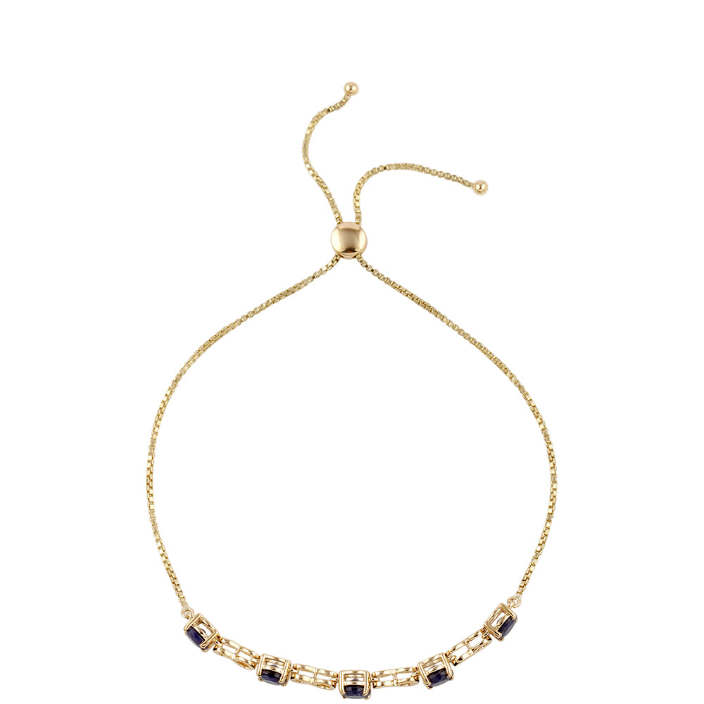 Pulsera de Oro 9K con Zafiro de Tailandia