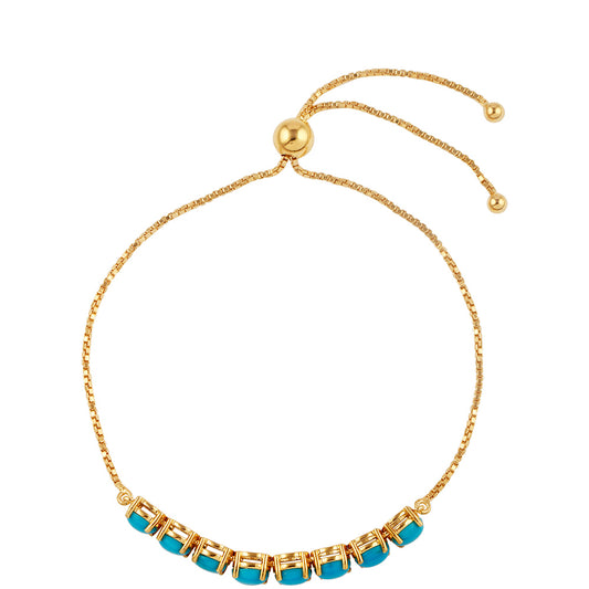 Pulsera de Plata Bañada en Oro con Turquesa Bella Durmiente