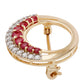 Broche de Oro 9K con Rubí de Madagascar y Zircón Blanco