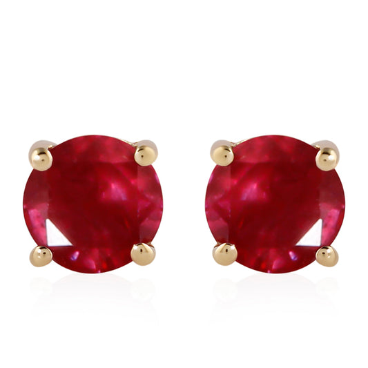 Pendientes de Oro 9K con Rubí de Madagascar