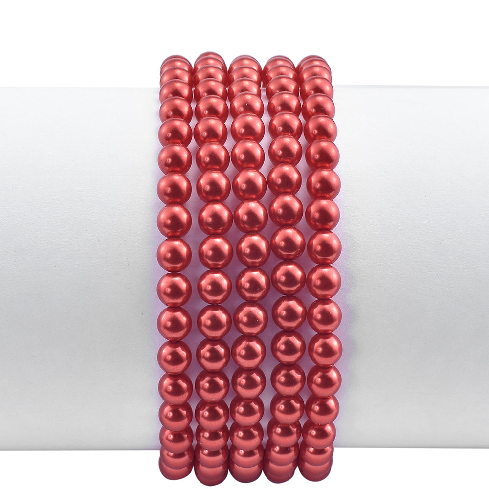 Pulsera de Plata Bañada en Oro con Perla roja de río