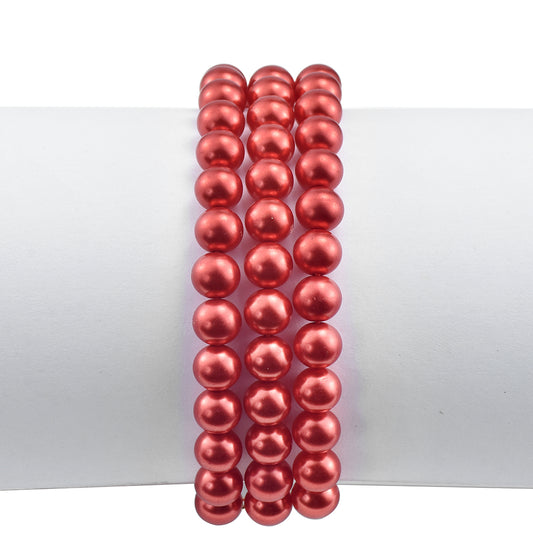 Pulsera de Plata Bañada en Oro con Perla roja de río