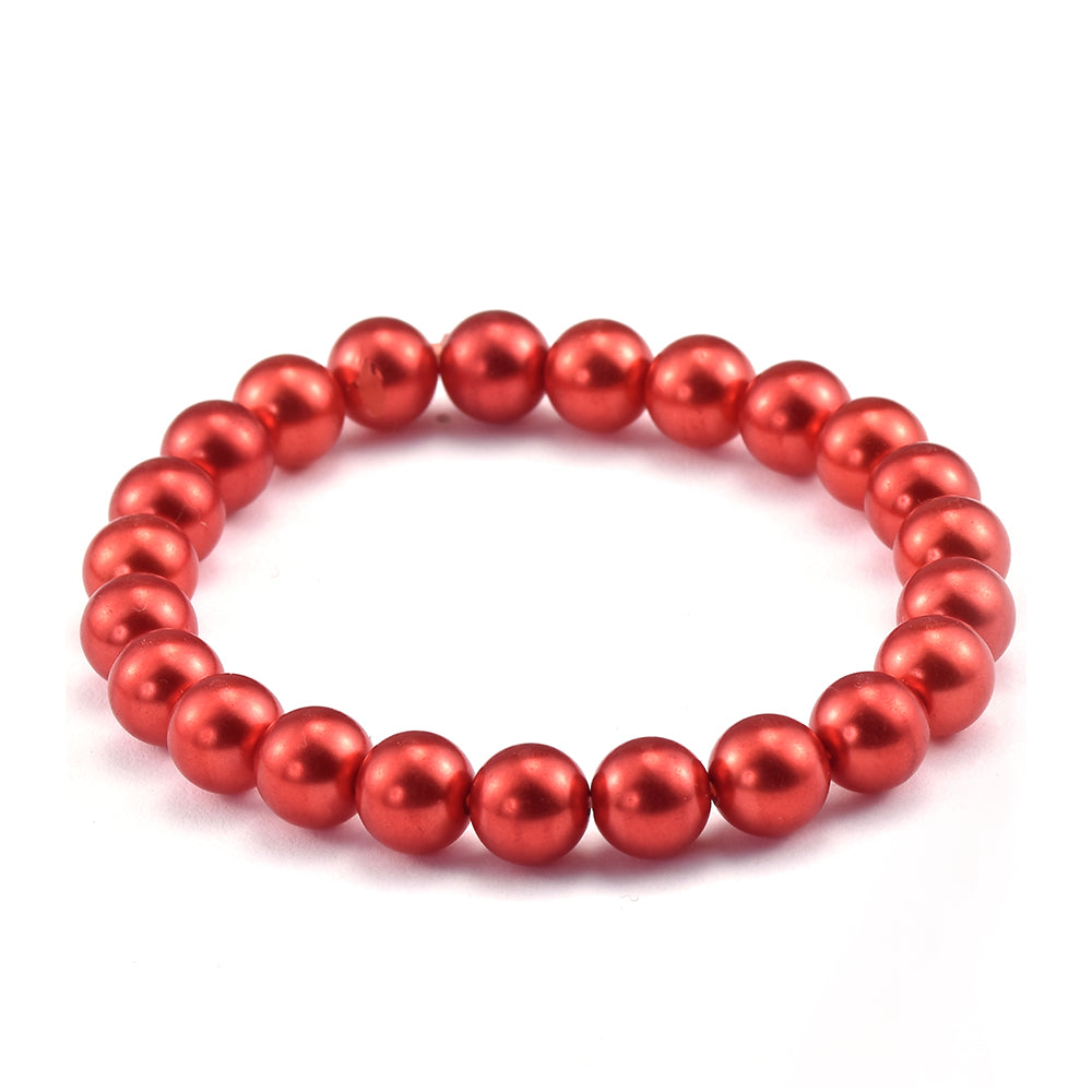 Conjunto de Plata Bañada en Oro con Perla roja de río ( Collar +Pendientes +Pulsera )