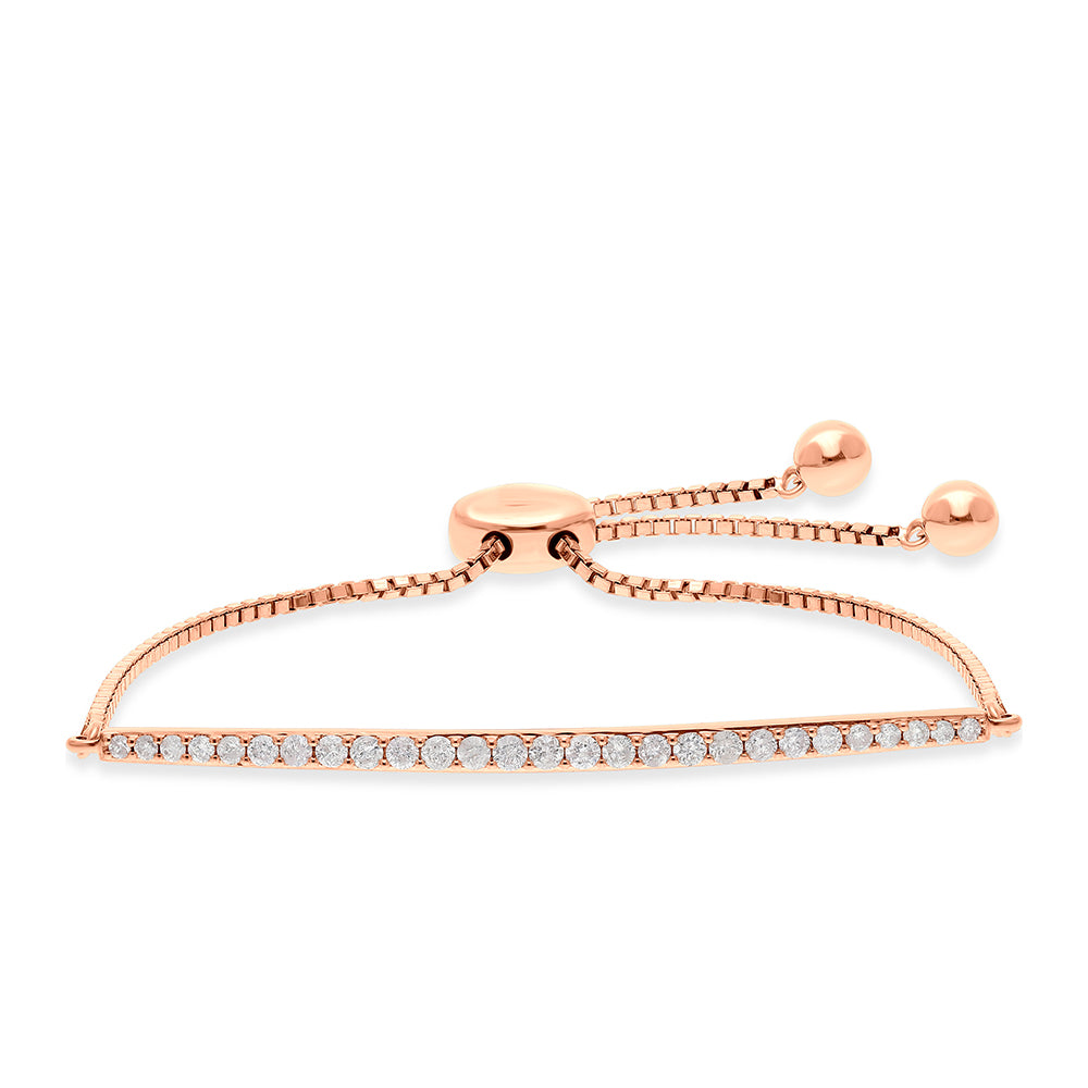 Pulsera de Oro 9K con Diamante Rosa 1 